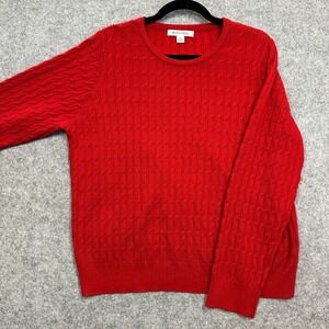 99 Jane Street Woman's Cable Knit Pullover Sweater Red Size XL